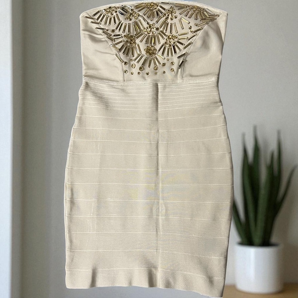 Wow Couture Strapless Bandage Dress Mini Cocktail Evening Party Dress Size M
